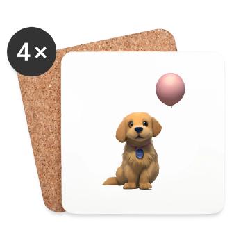 Propriétaire de chien Golden Retriever Chien Chiot Chiens - Dessous de verre (lot de 4) - blanc - Devant