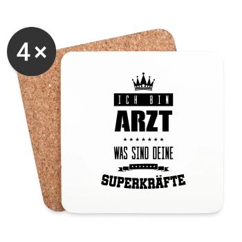 arzt superkräfte - Untersetzer (4er-Set) - Weiß - Vorne