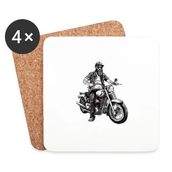 Jack der Biker - Untersetzer (4er-Set) - Weiß - Vorne