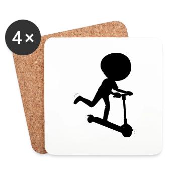 E-Scooter Roller Scooter - Coasters (set of 4) - white - Front