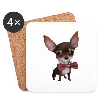 Chiens Chihuahua Chien Chihuahua Chihuahua Puppy Dog Propriétaires - Dessous de verre (lot de 4) - blanc - Devant