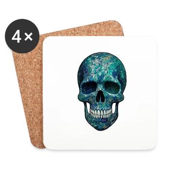 Azure Glass Skull - Coasters (set of 4) - white - Front