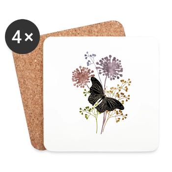 Schmetterling - Untersetzer (4er-Set) - Weiß - Vorne