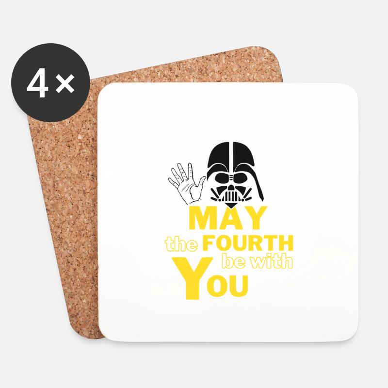 May the Fourth be with you - Untersetzer (4er-Set) - Weiß