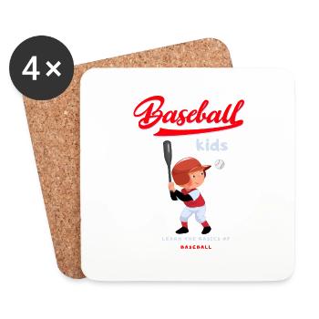 Baseball Kinder Baseball - Untersetzer (4er-Set) - Weiß - Vorne
