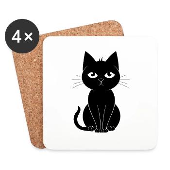Katze Katzen Kätzchen Katzendame - Untersetzer (4er-Set) - Weiß - Vorne