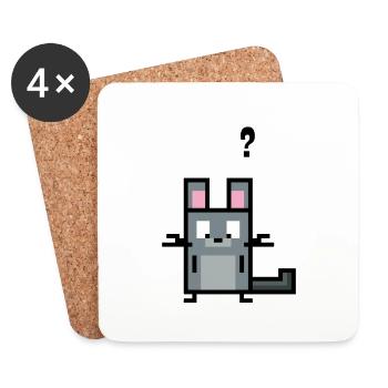 Chinchilla has a question - Coasters (set of 4) - white - Front