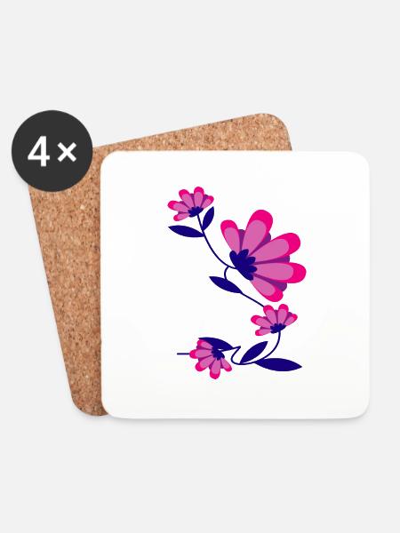 Flower Flower Plant - Coasters (set of 4) - white