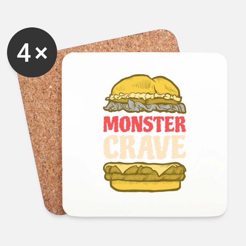 Monster Crave - Coasters (set of 4) - white