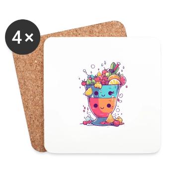 Cocktail kawaii 3 - Coasters (set of 4) - white - Front