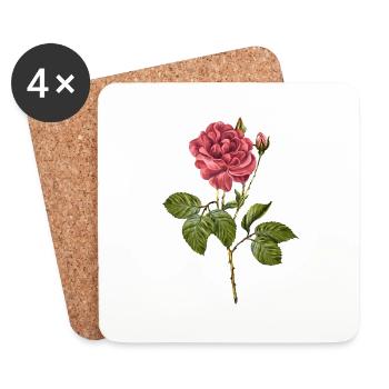 Fleur - Dessous de verre (lot de 4) - blanc - Devant