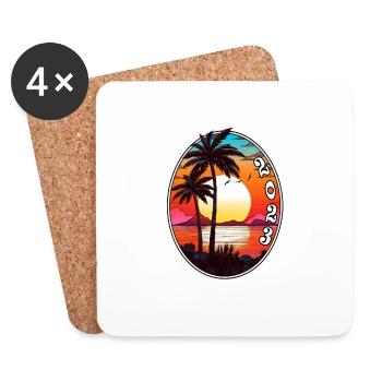 Vintage sun 2023 - Coasters (set of 4) - white - Front