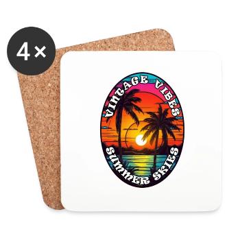 Vintage Vibes and Summer Skies - Coasters (set of 4) - white - Front