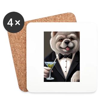 Chow Chow Anzug Martini - Untersetzer (4er-Set) - Weiß - Vorne