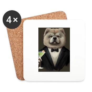 Chow Chow Anzug Martini - Untersetzer (4er-Set) - Weiß - Vorne