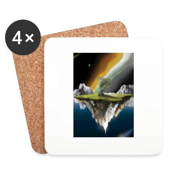 Flying Island Outer Space - Untersetzer (4er-Set) - Weiß - Vorne