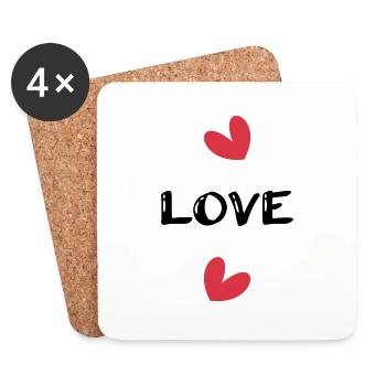 HEILIGER VALENTINSTAG. Junggesellinnenabschied. ICH LIEBE DICH. ICH LIEBE DICH. LIEBE - Untersetzer (4er-Set) - Weiß - Vorne