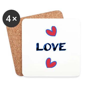 ICH HABE GERADE GEHEIRATET. Junggesellinnenabschied. HEILIGER VALENTINSTAG. PAAR. HERZ - Untersetzer (4er-Set) - Weiß - Vorne