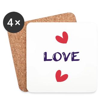 JUST MARRIED. bachelorette party. SAINT VALENTINE. COUPLE - Coasters (set of 4) - white - Front