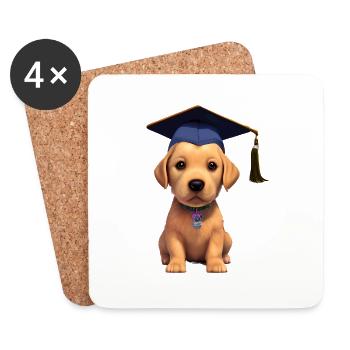 Bachelor Dog School Leaving Certificate Labrador Studies - Dessous de verre (lot de 4) - blanc - Devant