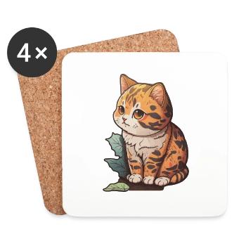 Kitten Gift - Coasters (set of 4) - white - Front