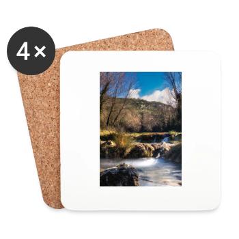 Forest River Wasserfall - Untersetzer (4er-Set) - Weiß - Vorne
