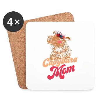 Capybara Mom Capibara Owner Rodent Mammal - Coasters (set of 4) - white - Front