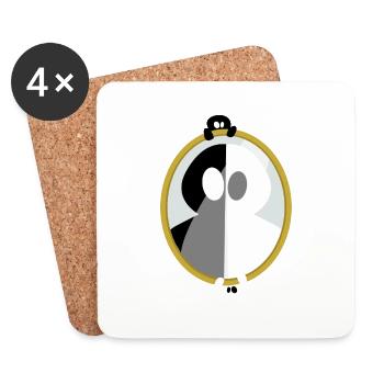 Spiegeltintenflecken - Untersetzer (4er-Set) - Weiß - Vorne