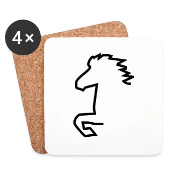 Icelandic horse - Coasters (set of 4) - white - Front