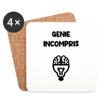 Génie incompris - Dessous de verre (lot de 4) - blanc - Devant