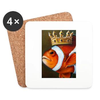 Clownfisch mit einer Krone - Untersetzer (4er-Set) - Weiß - Vorne