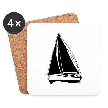 Voilier Voilier Voile Voile Voile Marin - Dessous de verre (lot de 4) - blanc - Devant