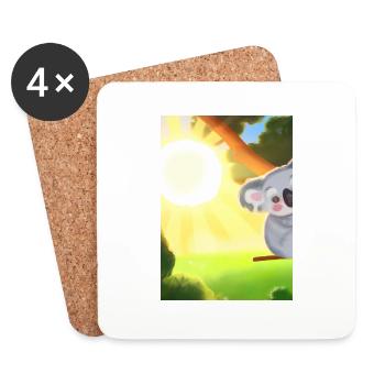 Ein Koala hängt an einem Baum - Untersetzer (4er-Set) - Weiß - Vorne