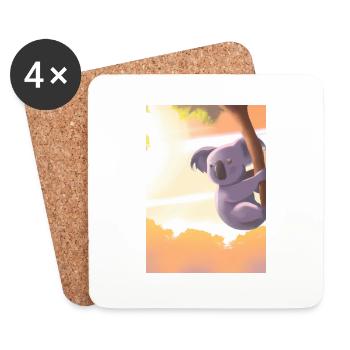 Ein Koala hängt an einem Baum - Untersetzer (4er-Set) - Weiß - Vorne