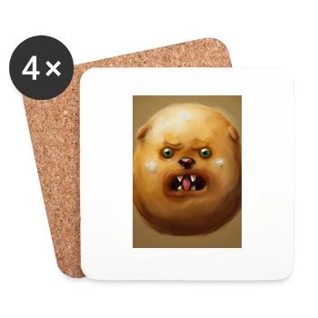 Kartoffel-Hund-Gesicht - Untersetzer (4er-Set) - Weiß - Vorne