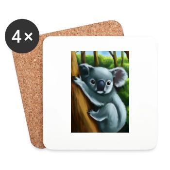 Ein Koala hängt an einem Baum - Untersetzer (4er-Set) - Weiß - Vorne
