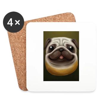 Kartoffel-Hund-Gesicht - Untersetzer (4er-Set) - Weiß - Vorne