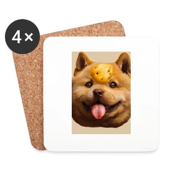 Kartoffel-Hund-Gesicht - Untersetzer (4er-Set) - Weiß - Vorne