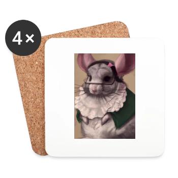 Bibliothekarin Chinchilla - Untersetzer (4er-Set) - Weiß - Vorne