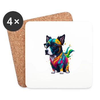 Dog 3 - Coasters (set of 4) - white - Front