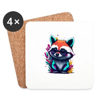 Racoon 1 - Untersetzer (4er-Set) - Weiß - Vorne