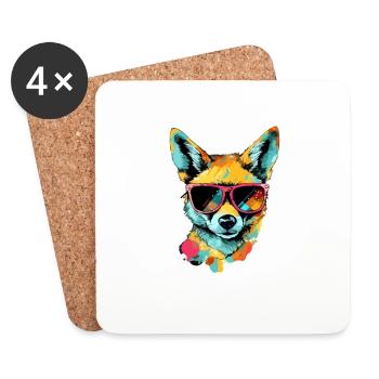 Theo the Jackal - Coasters (set of 4) - white - Front