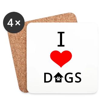 Hund Dog - Untersetzer (4er-Set) - Weiß - Vorne