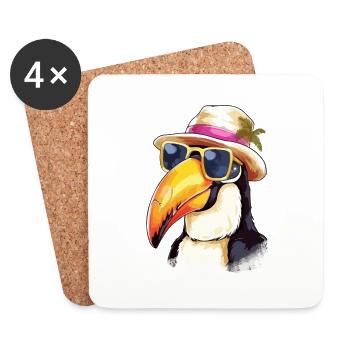 John the Toucan - Coasters (set of 4) - white - Front