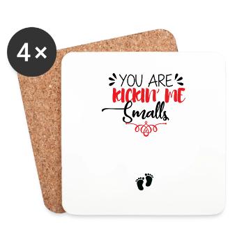 Tu me donnes un coup de pied petit - Dessous de verre (lot de 4) - blanc - Devant