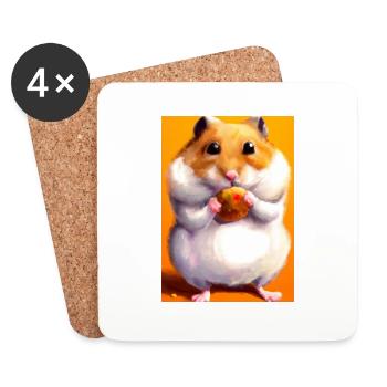 Hamster frisst - Untersetzer (4er-Set) - Weiß - Vorne