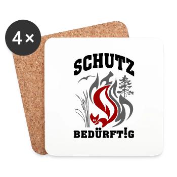 Waldbrandgefahr Zeichen Eichhörnchen - Untersetzer (4er-Set) - Weiß - Vorne