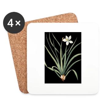 Frontlicht Blume - Untersetzer (4er-Set) - Weiß - Vorne