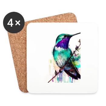 Bunter Vogel - Untersetzer (4er-Set) - Weiß - Vorne