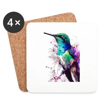 Bunter Vogel - Untersetzer (4er-Set) - Weiß - Vorne